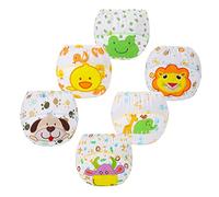 FedMois Culotte Apprentissage Propreté Garcon Fille Culotte d'apprentissage Enfant Lavable, Lot de 6, Animaux, 0-1 an