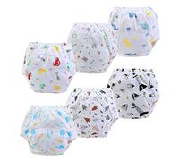FedMois Culotte Apprentissage Propreté Garcon Fille Culotte d'apprentissage Enfant Lavable, Lot de 6, dinosaures, 1-2 ans