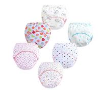 FedMois Culotte Apprentissage Propreté Garcon Fille Culotte d'apprentissage Enfant Lavable, Lot de 6, Fleurs, 1-2 Ans