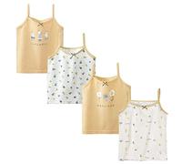 FedMois Débardeurs en Coton Fille, Lot de 4, Fleurs, 6 Ans