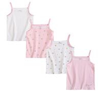FedMois Débardeurs en Coton Fille, Lot de 4, Rose, 9 Ans