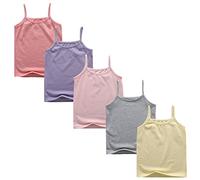FedMois Débardeurs en Coton Fille, Lot de 5, Multicolore, 5 Ans