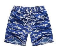 FedMois Short de Bain pour Garçon et Enfant Maillot de Bain avec Slip Intérieur en Filet Séchage Rapide, Bleu, 5-6 Ans