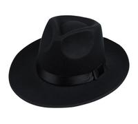 Fedora Chapeau Wide Brim pour Hommes - Classic Fashion Dishy Hats pour Les Fêtes de Célibataire, Fêtes Rock, Événements de Costumes - Noir
