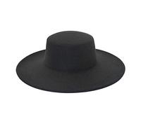 Fedora Chapeaux pour homme et femme - Élégant chapeau cloche en laine - Style vintage des années 1920 - Chapeau melon en velours - Haut plat - Chapeau à large bord - Pour homme et femme, Noir , Taille