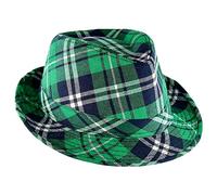 Fedora Fedora en tissu à carreaux pour la fête de la Saint-Patrick - Accessoires pour la fête de la Saint-Patrick - Vert - Pour femme, vert, Taille unique
