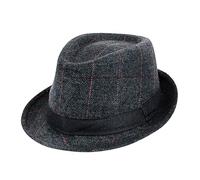 Fedora Trilby Chapeau Panama à bord court pour homme - Chapeau britannique vintage en feutre de laine - Casquette melon jazz danseurs gangsters rappeurs cowboy gentleman Fedoras Manhattan pour fête