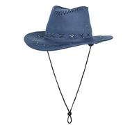 Fedoras Chapeau de ranchers noir à large bord - Cadeau surprise pour petit ami, père, oncle, cowboy décontracté pour femme, bleu marine, Taille unique