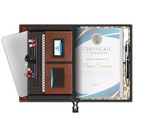 FEDUS Lot de 40 dossiers professionnels polyvalents en similicuir pour certificats, documents, portefeuilles, documents de taille juridique, pour homme et femme (40 feuilles)