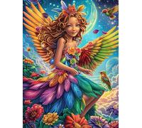 Fée avec des ailes colorées 1000 Pieces Casse-tête Adolescent En Carton Rigide Anti-Déchirure Conte de fées d'accompagnement magique Difficulté Moyenne Activité Éducative Passe-Temps Cadeau Anniversai