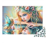 Fée avec des Fleurs Coffret Puzzle 1000 Pièces Papier Écologique pour Seniors, Puzzle Entraînement Cérébral, Puzzle De Voyage, Cadeau De Noël Idéal pour Grand-Parents 38x26cm/1000pcs