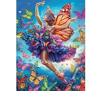 Fée avec des Papillons dans Un Jardin Fleuri 500 Pièces Puzzle Amateur d'art en Carton Anti-Déchirure Animaux et Plantes Difficile Niveau Expert Décoration Murale Salon Idée Cadeau Saint Valentin 500