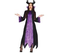 Fée conte de fées Enchanté robe médiévale Halloween Princesse Sorcière Magique Mystique Costume Corne Reine des Contes de Fées Personnalité Vintage Fantasy Elégance, Taille : 38 - 40 (M) Couleur : Noi