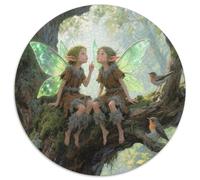 Fée de forêt Magique Puzzles 1000 Pièces Cadeau Unique Fée de forêt Magique Jeu Éduchatif Challenge Toy À De Qualité Supérieure Peinture Art pour Adultes Enfants 1000pcs (67.5x67.5cm)