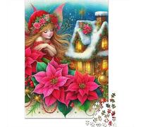 fée de Noël 1000 Pièces Puzzle pour Adultes Jeu Stimulant Divertissement Apaisant Entraîner La Mémoire du Cerveau pour Hommes, Femmes, Seniors 500pcs (52x38cm)