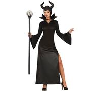 Fée des contes de fées Cornes de magie noire Costume d'Halloween, Taille : 36 - 38 (S) Couleur : Noir