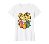 Fée du logis ménage idée Agent de Nettoyage Accessoire déco T-Shirt, Femme, Blanc, L