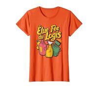 Fée du logis ménage idée Agent de Nettoyage Accessoire déco T-Shirt, Femme, Orange, XL