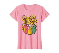 Fée du logis ménage idée Agent de Nettoyage Accessoire déco T-Shirt, Femme, Rose, S