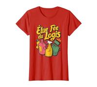 Fée du logis ménage idée Agent de Nettoyage Accessoire déco T-Shirt, Femme, Rouge, S
