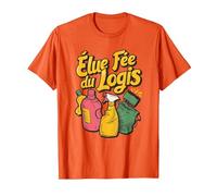 Fée du logis ménage idée Agent de Nettoyage Accessoire déco T-Shirt, Homme, Orange, XXL