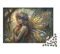 Fée en vitrail, mosaïque de Carton 100% recy e avec Ailes, Puzzle de 1000 pièces pour Adultes et Enfants, développement cérébral, 52 x 38 cm / 1000 pièces
