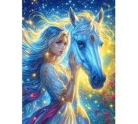 Fée et licorne dans une forêt magique 300 Pièces Puzzle Expert Confirmé En Carton Sans Déformation Faune sauvage et animaux de compagnie Très Difficile Décoration Murale Collection Cadeau Fête Des Pèr