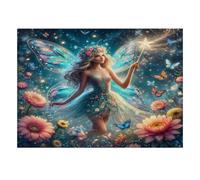 Fée Fleurs Papillons 1000pcs Mini Puzzle pour Famille Difficile | 70x50cm Carton Décor Salon Structure Durable Cadeau Anniversaire Soulagement Anxiété