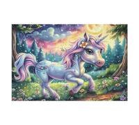 Fée Licorne 1000 Pièces Puzzle Adolescent en Carton Anti-Déchirure Difficulté Moyenne Activité ÉduChative Passe-Temps Petit Prix Pas Cher Premium 1000 PCS/75x50cm