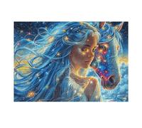 Fée Licorne 300 Pièces Puzzle Famille en Carton Rigide poupée Animal de Compagnie Difficulté Moyenne Activité Familiale Anti Stress Loisir Créatif Idée Cadeau Anniversaire Premium 300 PCS