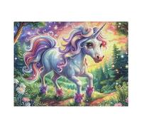 Fée Licorne 500 Pieces Casse-tête Adulte en Carton Haute Densité Difficile Motif Complexe Décoration Murale Anti-Stress Idée Cadeau Anniversaire 500 PCS/52×38cm