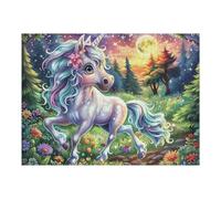 Fée Licorne 500 Pièces Puzzle pour Ado en Carton Anti-Déchirure Facile Débutant Jeu De Société Soirée Entre Amis Cadeau Anniversaire Petit Prix 500 PCS/52×38cm