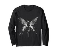 Fée Noire Ailes de Papillon Gothique Fantaisie Gothique sorcière Manche Longue