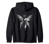 Fée Noire Ailes de Papillon Gothique Fantaisie Gothique sorcière Sweat à Capuche