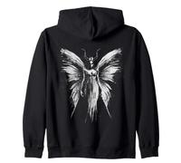 Fée Noire Ailes de Papillon Gothique Fantaisie Gothique sorcière Sweat à Capuche