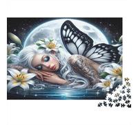 Fée Papillon Clair de Lune Puzzles 1000 Pièces Papier recyclé pour Adultes Puzzle pour Adultes Jeu éducatif avec défi Excellente idée Cadeau pour Hommes et Femmes 38x26cm/1000pcs
