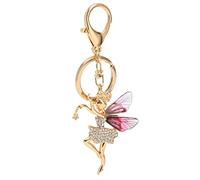 Fée Porte-clés, Pratique Portable Beau Porte-clés Métal Décoratif Utile pour Sac Seau pour Sac à Dos (Rose rouge)
