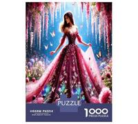Fée Robe Fleur 1000 Pièces Coffret Puzzle Charme enchanté des Robes de Bal Puzzle Carton Extra-épais - Anti-Stress Voyage, Noël Cadeau 12+, Entraînement Cérébral Sympa 38x26cm/1000pcs