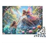 Fée Sirène Fleur Puzzle, 1000 Pièces Jeu D'intérieur Adulte | 70x50cm Carton, Exercice Mental, Ajustement Précis, Amateurs D'art, Réduction Du Stress