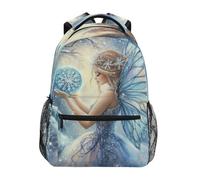 Fée Tenant Une Boule De Cristal En Forme De Flocon De Neige Cartable Scolaire Confort Cartables Scolaires Antivol Sacs D'École Pour Quotidienne Ordinateur Portable Sport 29X40Cm