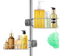 Feebee Etagere Douche sans Percage 2pcs, Étagère de Douche à Suspendre INOX, Accessoire Salle de Bain Antirouille, Rangement et Organisation de La Salle de Bain Support Savon Gel pour Tringle 18-27mm