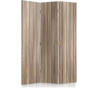 Feeby Décoration Paravent d'intérieur sur toile, 3 parties une face, Planches en bois 110x150 cm