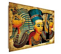 Feeby Image Panneau Déco Égypte Nefertiti Hiéroglyphes 70x50 cm 1 pièce Tableaux Tableau Mural Image Moderne Décoration Murale Artistique Photographie Design Chambre Salon Cuisine Dessins Jaune Bleu