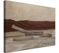Feeby Impression sur toile 115x70 cm Comme peint Texture 1 pièce Tableaux Tableau Mural Image Photo Décoration Murale Artistique Photographie Design Salon Chambre d'enfant Abstraction marron