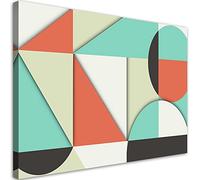 Feeby Impression sur toile 115x70 cm Formes géométriques 1 pièce Tableaux Tableau Mural Image Photo Décoration Murale Artistique Photographie Design Salon Chambre d'enfant Cercles multicolore