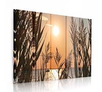 Feeby Impression Sur Toile 5 Pièces Coucher De Soleil Type C 200x100 cm Tableau Mural Image Moderne Photo Décoration Murale Artistique Photographie Design Chambre Salon Cuisine Dore Orange