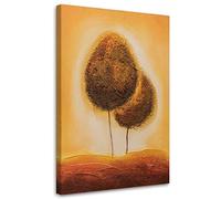 Feeby Impression sur toile 70x115 cm abstrait arbres 1 pièce Tableaux Tableau Mural Image Photo Décoration Murale Artistique Photographie Design Salon Chambre d'enfant Comme peint marron