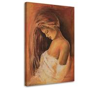 Feeby Impression sur toile 70x115 cm Acte Femme 1 pièce Tableaux Tableau Mural Image Photo Décoration Murale Artistique Photographie Design Salon Chambre d'enfant Comme peint érotique marron