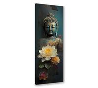 Feeby Impression sur toile Asie Japon Bouddha 60x150 cm 1 pièce Tableaux Tableau Déco Mural Image Décoration Murale Artistique Photographie Design Salon Bureau Couloir Hôtel Spa Zen Bouddhisme bleu