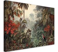 Feeby Impression sur toile Botanique Jungle 90x60 cm 1 pièce Tableaux Tableau Déco Mural Image Photo Murale Artistique Photographie Design Salon Bureau Couloir Hôtel Spa Tropiques Exotiques vert
